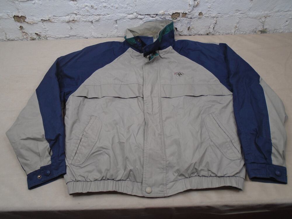 Vintage Members Only Jacket Mens Large Beige Mariner Two Tone Bomber Full Zip